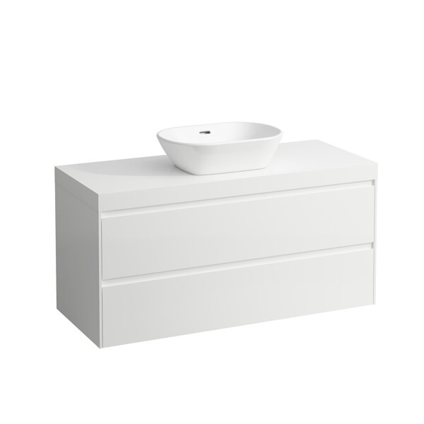 Laufen Lani washbasin top white matt incl. vanity unit, 1 cutout center, 1185x495x580mm, H404571112