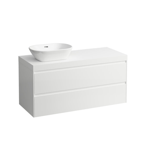 Laufen Lani washbasin top white matt incl. vanity unit, 1 cutout left, 1185x495x580mm, H404572112