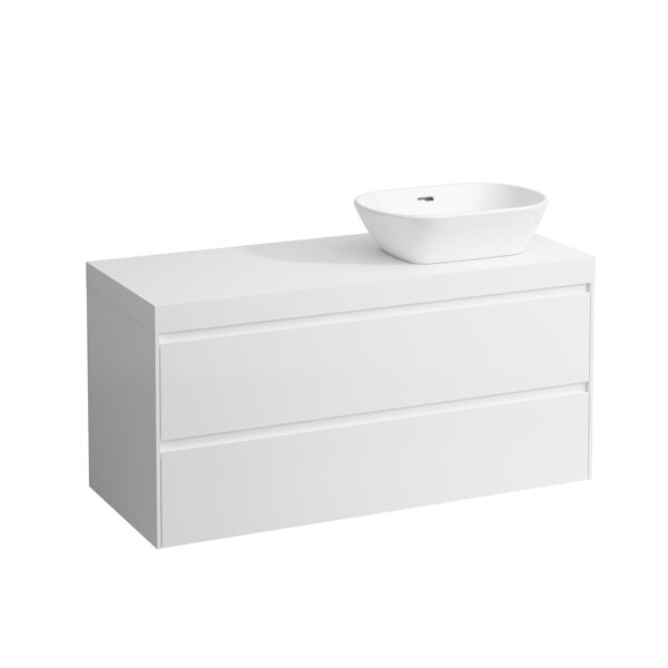 Laufen Lani washbasin top white matt incl. vanity unit, 1 cut-out right, 1185x495x580mm, H404573112