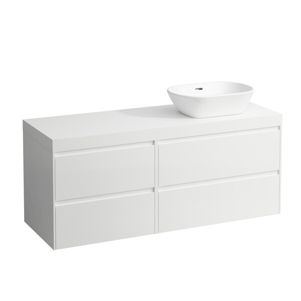 Laufen Lani washbasin top white matt incl. vanity unit, 1 cut-out right, 1370x495x580mm, H404583112