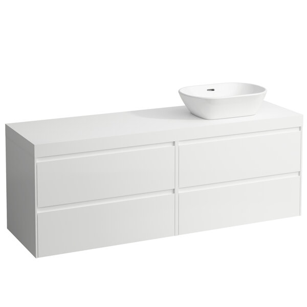 Laufen Lani washbasin top white matt incl. vanity unit, 1 cut-out right, 1570x495x580mm, H404593112