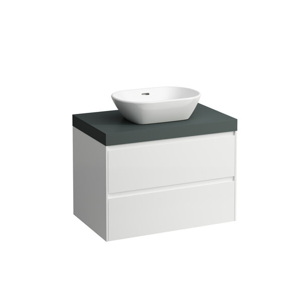 Laufen Lani vanity top traffic gray incl. vanity unit, 1 cutout center, 785x495x580mm, H405551112