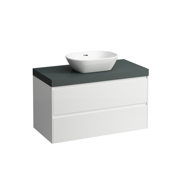 Laufen Lani vanity top traffic gray incl. vanity unit, 1 cutout center, 985x495x580mm, H405561112