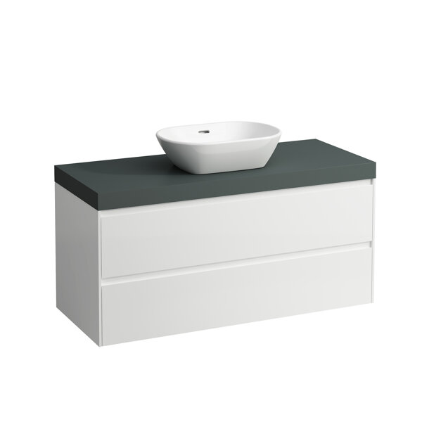 Laufen Lani vanity top traffic gray incl. vanity unit, 1 cutout center, 1185x495x580mm, H405571112