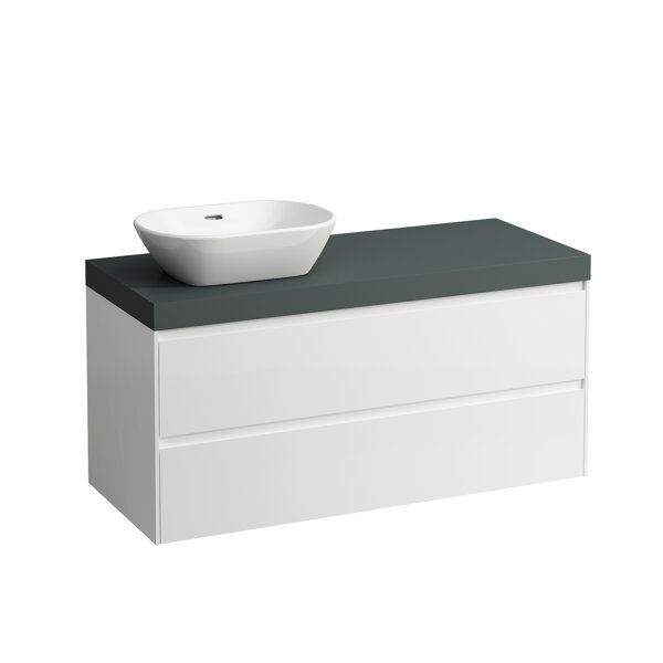 Laufen Lani vanity top traffic gray incl. vanity unit, 1 cutout left, 1185x495x580mm, H405572112