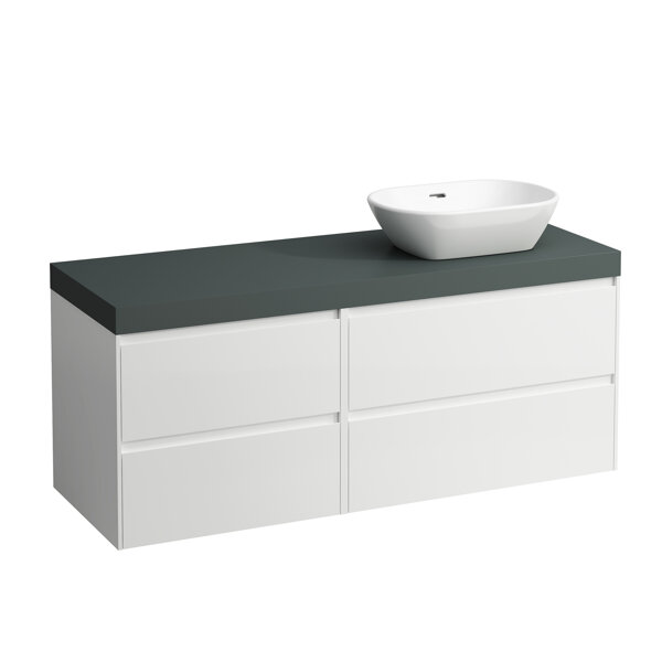 Laufen Lani vanity top traffic gray incl. vanity unit, 1 cutout right, 1370x495x580mm, H405583112