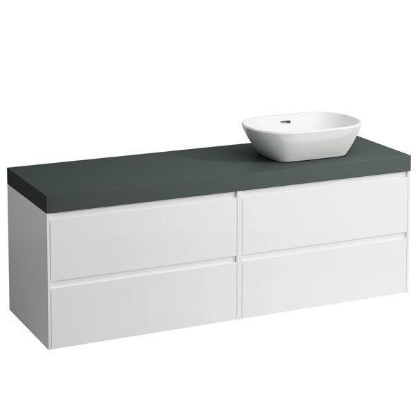 Laufen Lani vanity top traffic gray incl. vanity unit, 1 cutout right, 1570x495x580mm, H405593112