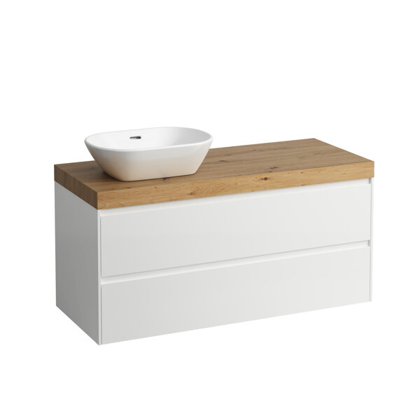 Laufen Lani washbasin top wild oak incl. vanity unit, 1 cutout left, 1185x495x580mm, H406572112