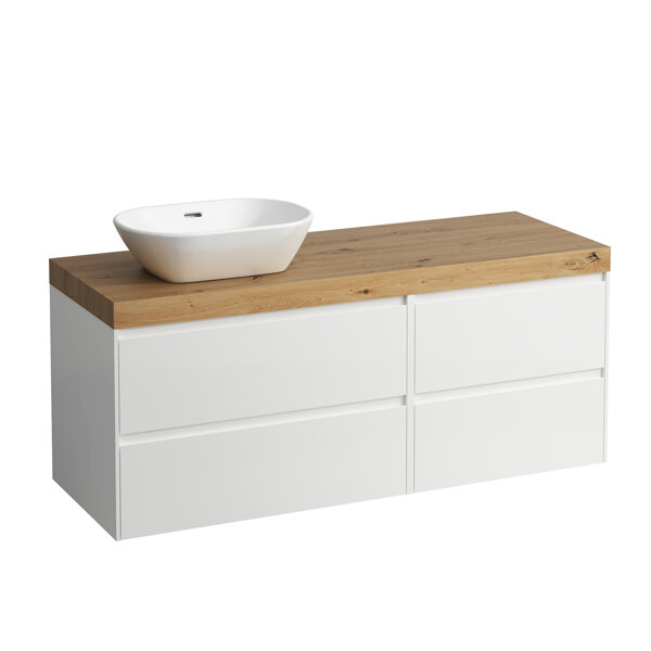 Laufen Lani washbasin top wild oak incl. vanity unit, 1 cutout left, 1370x495x580mm, H406582112