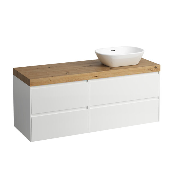 Laufen Lani washbasin top wild oak incl. vanity unit, 1 cutout right, 1370x495x580mm, H406583112