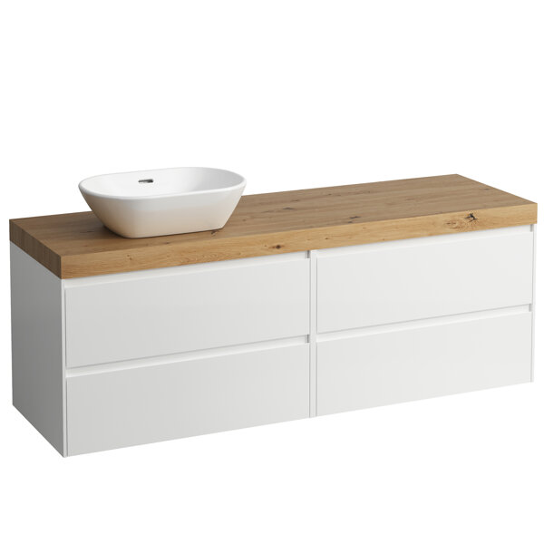 Laufen Lani washbasin top wild oak incl. vanity unit, 1 cutout left, 1570x495x580mm, H406592112