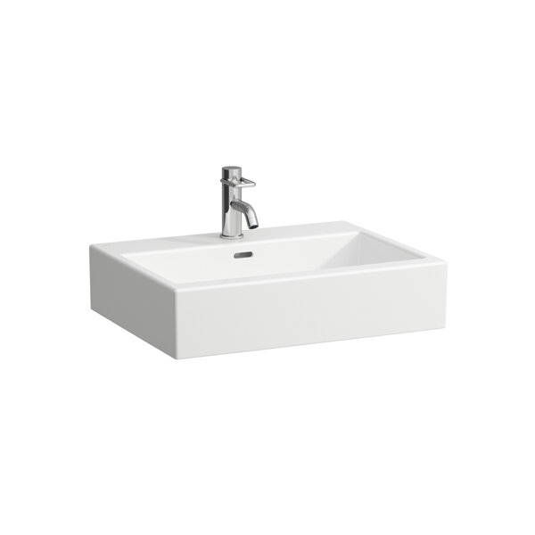 Laufen Living City countertop washbasin, without tap hole, with overflow, 600x460mm, white