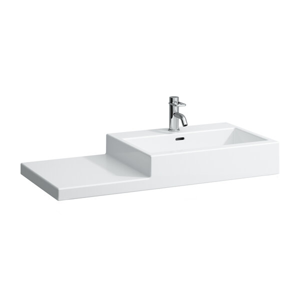 Laufen Living City washbasin, without tap hole, with overflow, shelf left, 100x46cm, white