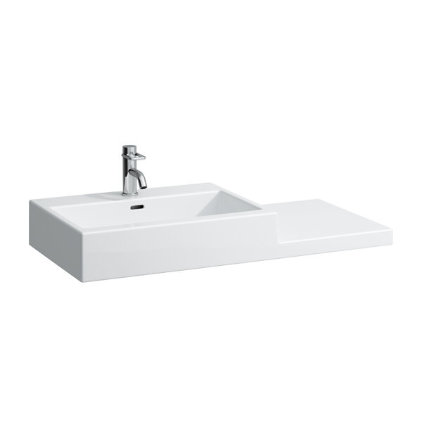 Laufen Living City washbasin, 1 tap hole, with overflow, shelf right, 100x46 cm, white