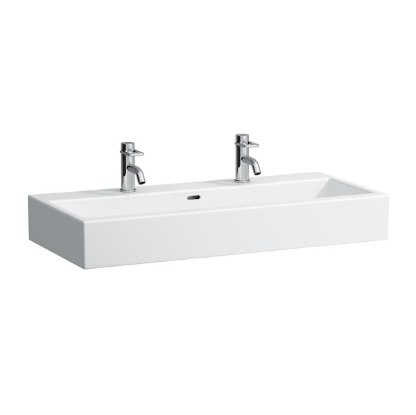 Laufen Living City washbasin, 1 tap hole each left and right, with overflow, 1000x460mm, white