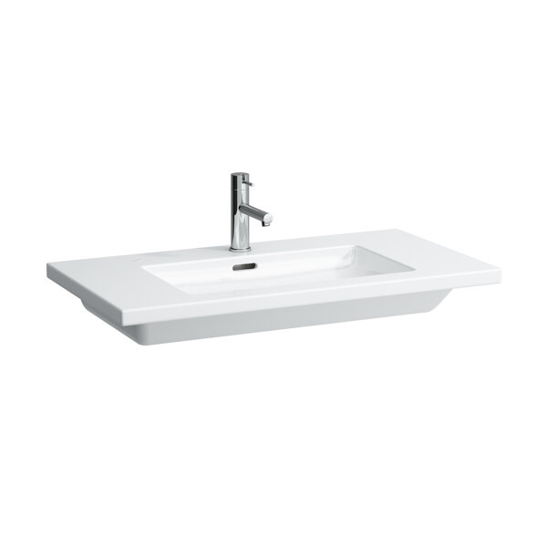 Laufen Living Square washbasin, 1 tap hole, with overflow, 900x480, white, can be cut on one side up to 77.5 cm