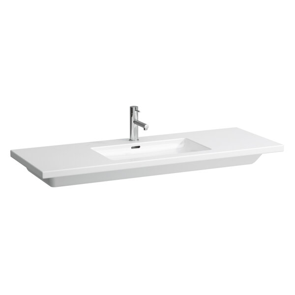 Laufen Living Square washbasin, 1 tap hole, with overflow, 1300x480, can be cut on one side up to 97...