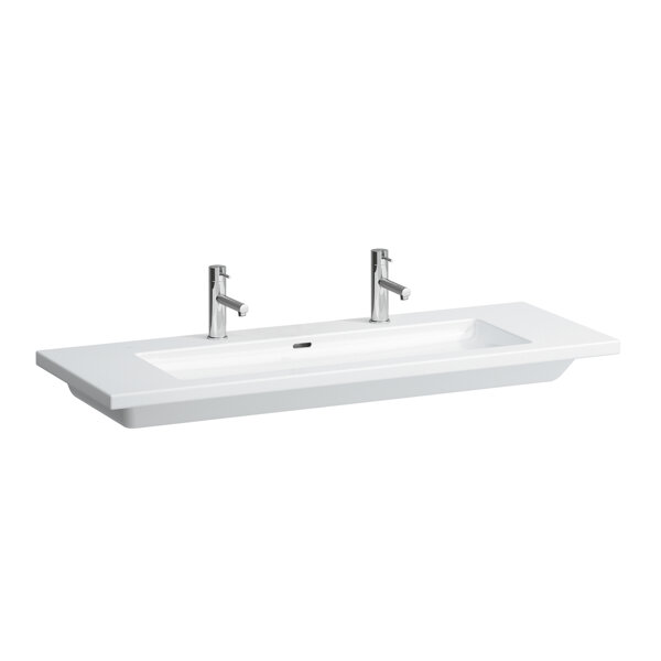 Laufen Living Square washbasin, undermount, 2 tap holes, with overflow, 1300x480, white