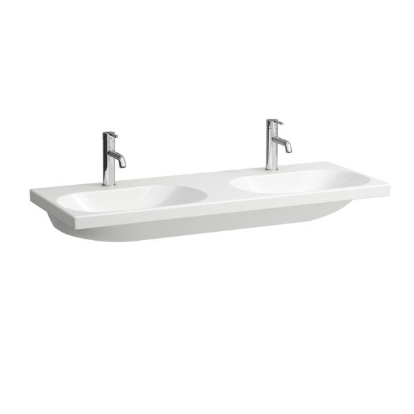 Laufen Lua double washbasin, 1 tap hole, without overflow, 1200x460mm, H814081