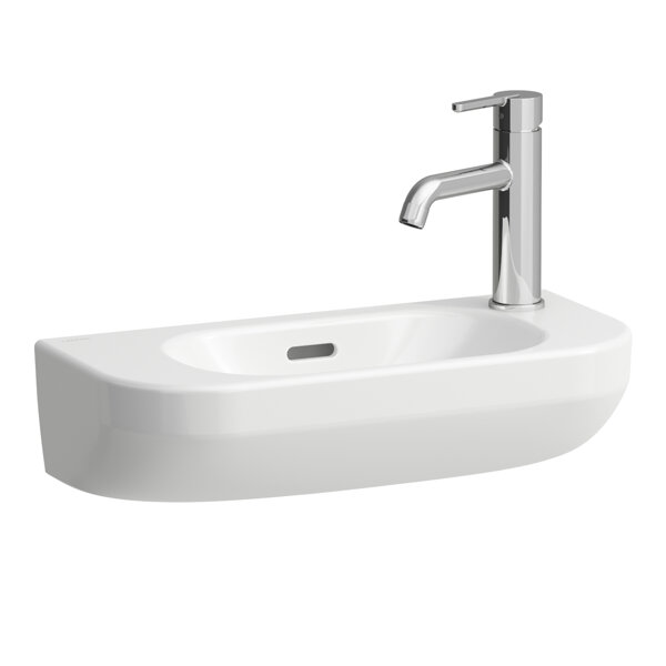 Laufen Lua wash-hand basin, 1 tap hole right, basin left, with overflow, 500x230mm, H815082