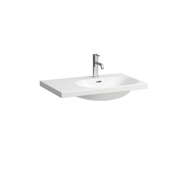 Laufen Lua washbasin, without tap hole, with overflow, 750x460mm, shelf left, H817085