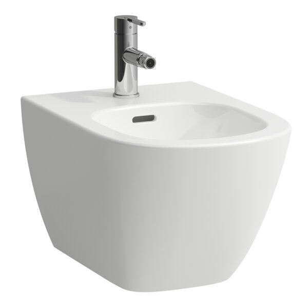 Laufen Lua wall-mounted bidet, with overflow, 1 tap hole, 360x520mm, corner valves inside, H830081