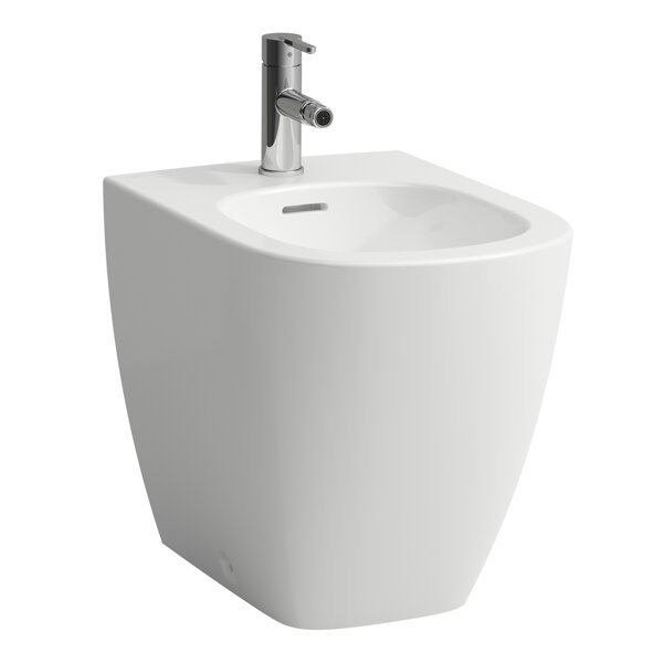 Laufen Lua stand bidet, with overflow, 1 tap hole, 360x520mm, corner valves inside, H832081