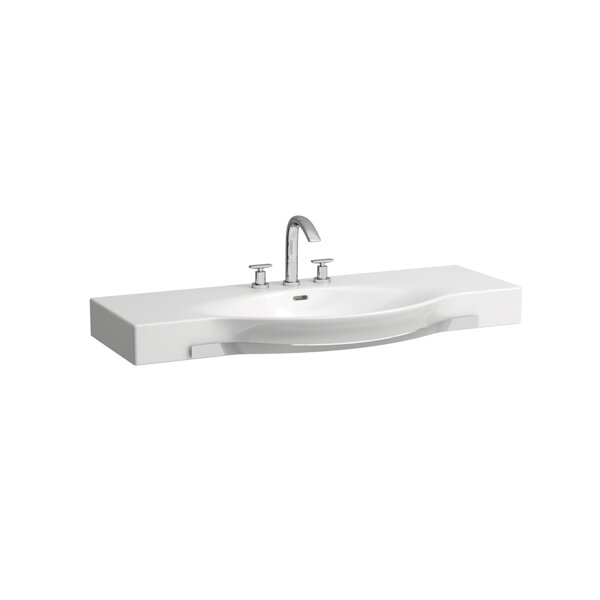 Laufen Palace washbasin, 1 tap hole, with overflow, with towel rail, 1200x510mm, white, H8127040001041