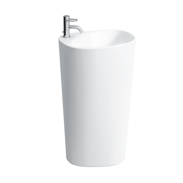 Laufen Palomba Freestanding wash basin with integrated column, 1 tap hole, without overflow, 520x435...