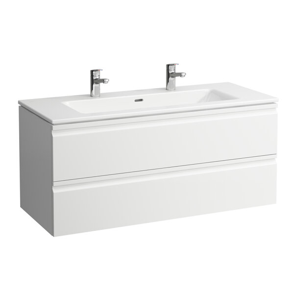 Laufen Pro S Set 1200, washbasin, 2 tap holes, overflow, incl. vanity unit, 2 drawers, 1200x500mm, H...