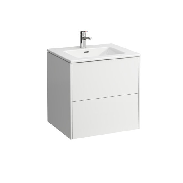Laufen Pro S Set Base 600, washbasin, 1 tap hole, overflow, incl. vanity unit, 2 drawers, 600x500mm,...