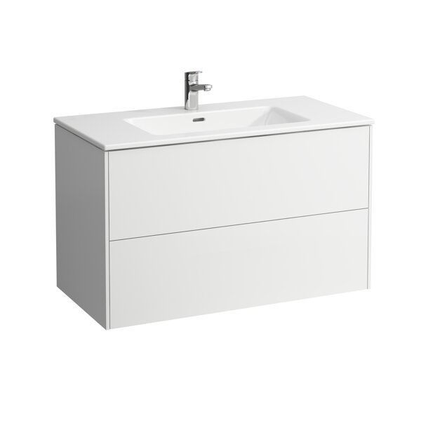 Laufen Pro S Set Base 1000, washbasin, 1 tap hole, overflow, incl. vanity unit, 2 drawers, 1000x500mm