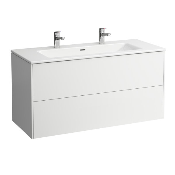 Laufen Pro S Set Base 1200, washbasin, 2 tap holes, overflow, incl. vanity unit, 2 drawers, 1200x500...