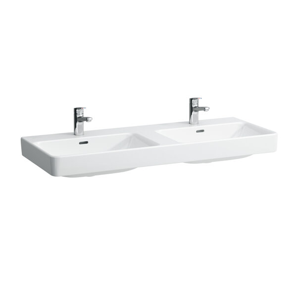 Laufen PRO S double washbasin, 3 tap holes, with overflow, 1200x460mm, H814966