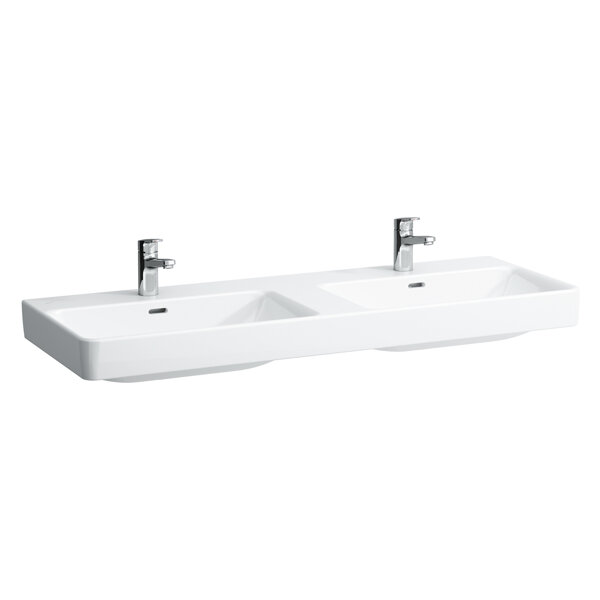 Laufen PRO S double washbasin, 1 tap hole, with overflow, 1300x460mm, H814968