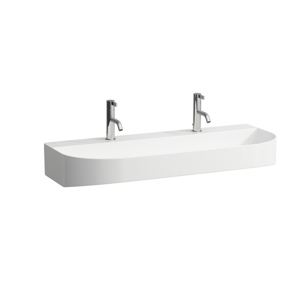 Laufen Sonar washbasin undermount, 2 tap holes, without overflow, 1000x420mm, H810347