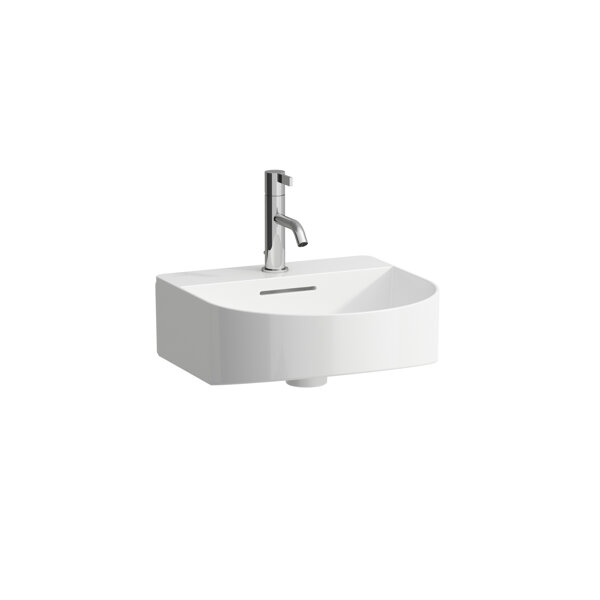 Running Sonar Attachment Handwashbasin, 1 tap hole, with overflow, 410x420mm, incl. valve cover, incl. template, white