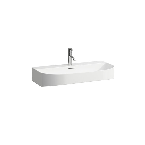 Laufen Sonar countertop washbasin, 1 tap hole, with overflow, 800x420mm, polished, H816344