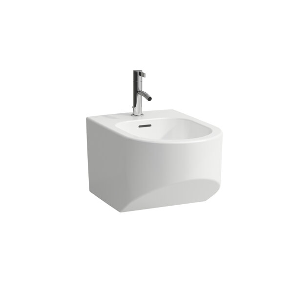 running sonar wall bidet, 1 tap hole, with overflow