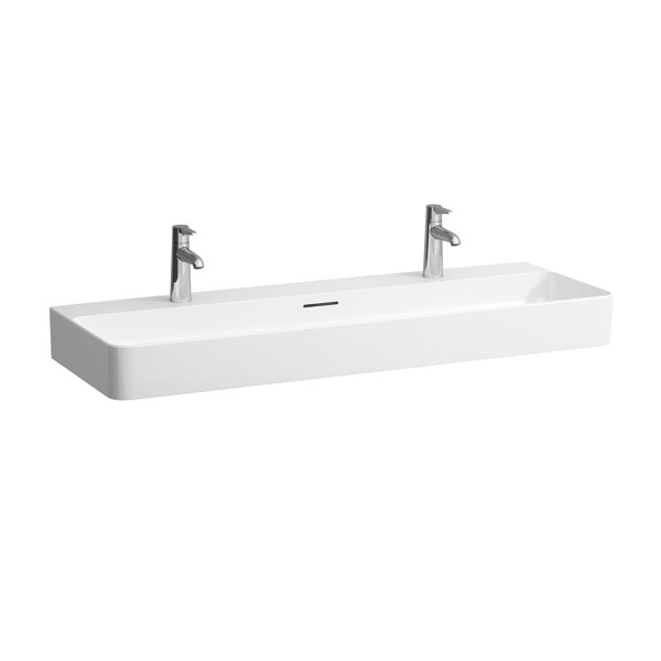 Laufen VAL washbasin, undermount, 2 tap holes, with overflow, 1200x420mm, H810289