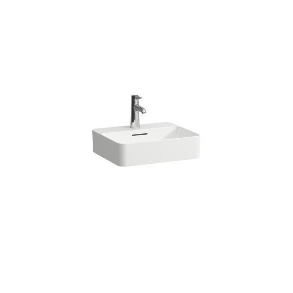 Laufen VAL washbasin bowl, 3 tap holes, without overflow, 450x380mm, H812280