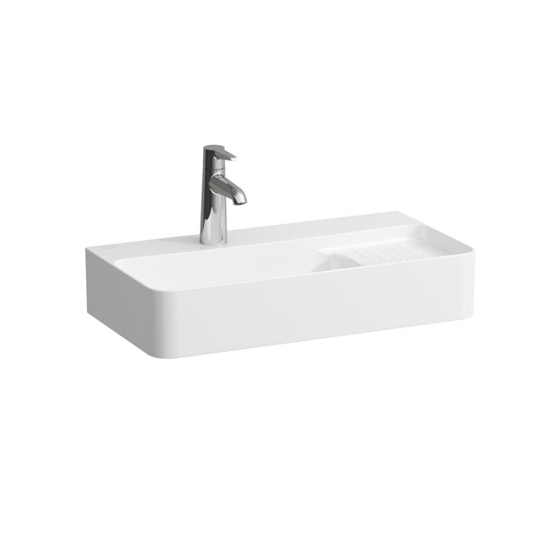 Laufen VAL washbasin COMPACT, 1 tap hole, with overflow, 600x315mm, semi-dry area right, H815285