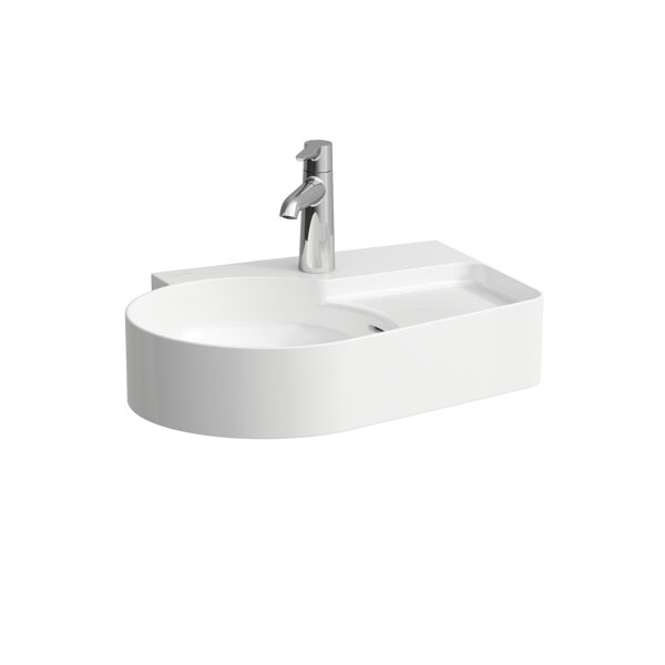 Laufen VAL washbasin, 1 tap hole, with overflow, 530x400mm, semi-dry area right, H815288