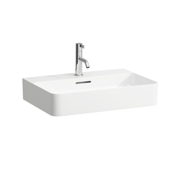 Laufen VAL countertop washbasin, 3 tap holes, with overflow, US closed 600x420mm, H816283