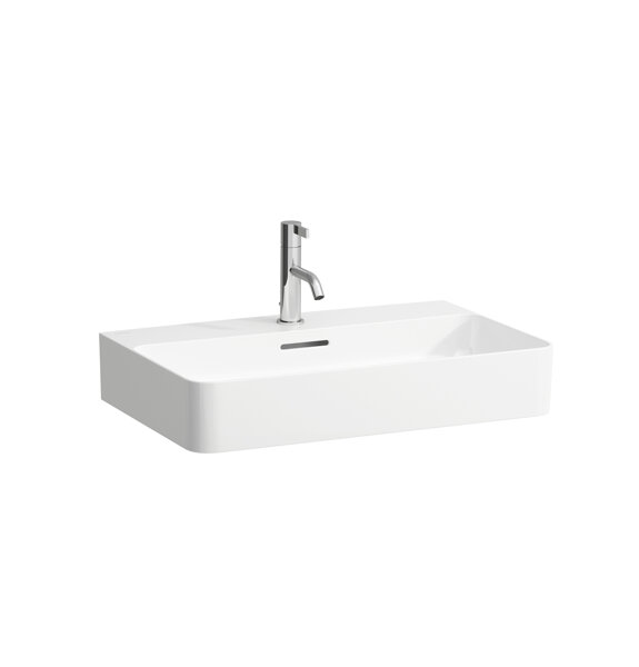 Laufen VAL countertop washbasin, 3 tap holes, with overflow, US closed 650x420mm, H816284