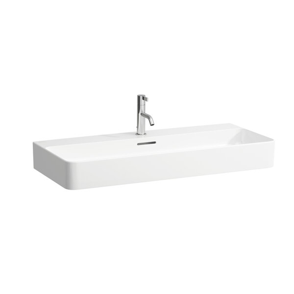 Laufen VAL countertop washbasin, 1 tap hole, with overflow, US closed 950x420mm, H816287