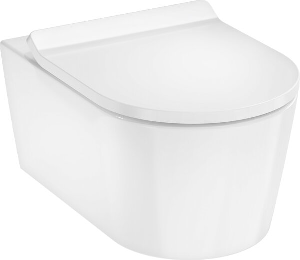 Hansgrohe EluPura S wall-hung WC set 540 AquaHelix Flush, incl. WC seat, SmartClean, white, 540x360m...