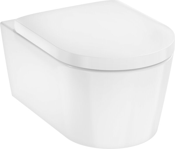 Hansgrohe EluPura S wall-hung WC set 540 AquaFall Flush, incl. WC seat, SmartClean, white, 540x360mm, 61119450