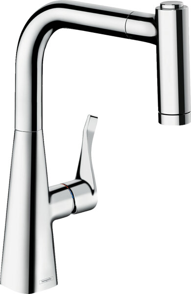 hansgrohe Metris M71 Einhebel-Küchenmischer 220, Eco, Ausziehbrause, Chrom, 73823000