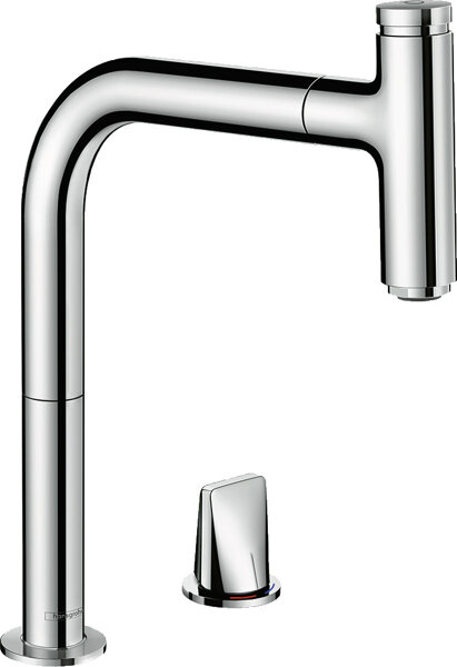 hansgrohe Metris Select M71 2-Loch Einhebel-Küchenmischer 200, Eco, Chrom, 73825000